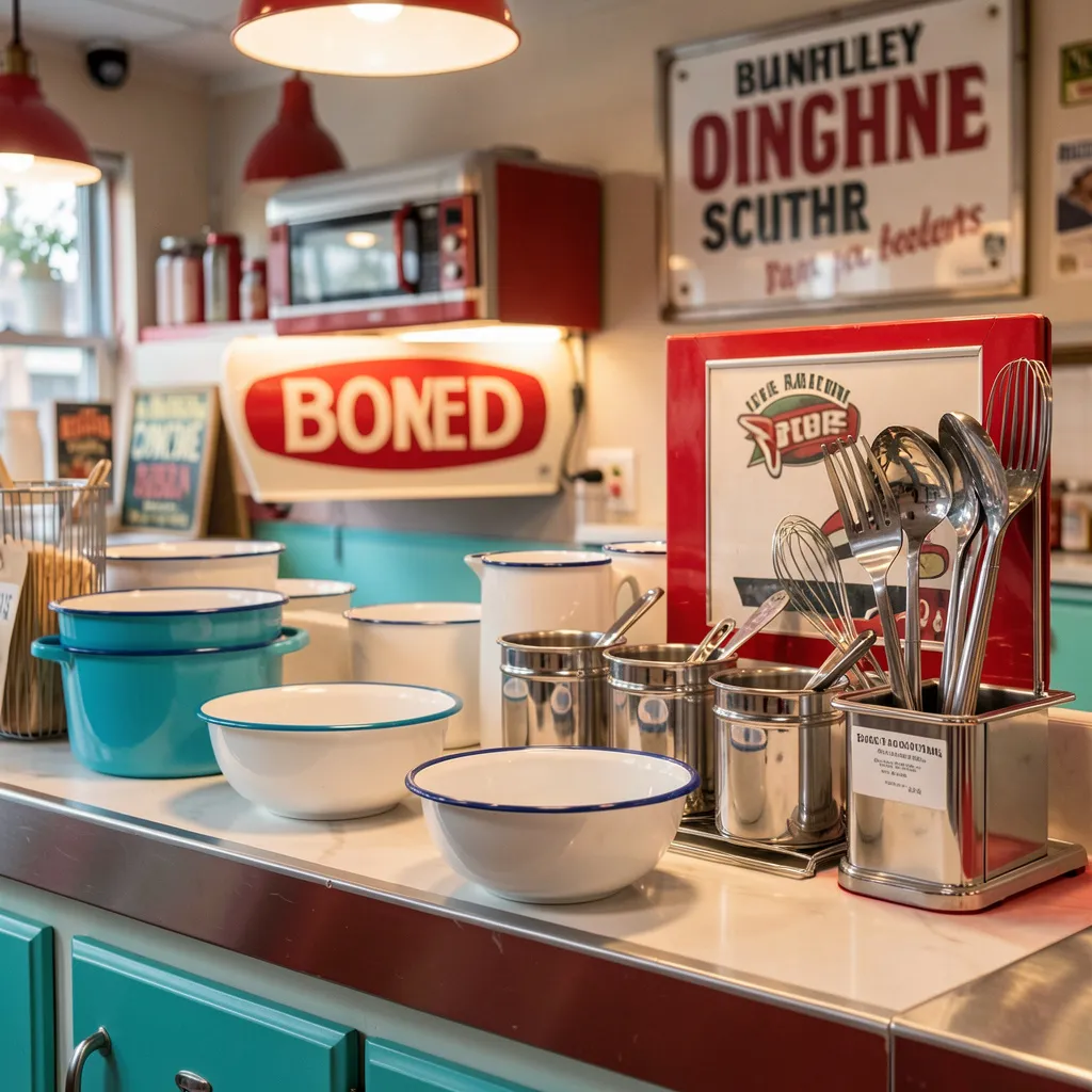 Retro plates and serving dishes